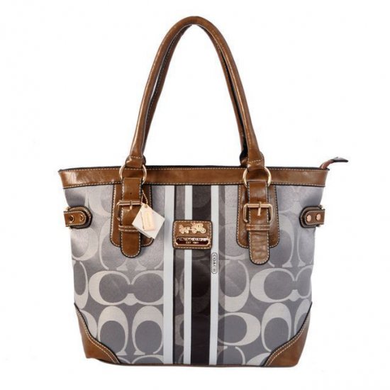 Coach In Signature Medium Grey Totes BEY - Click Image to Close